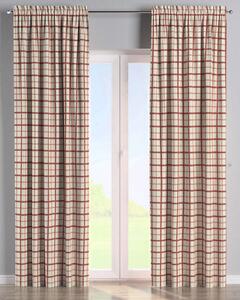 Závěs s tunýlkem a volánkem barva červená látka vzorované