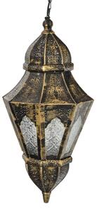 Lampa v orientálním stylu, čiré sklo, zlato-černá, 28x28x56cm