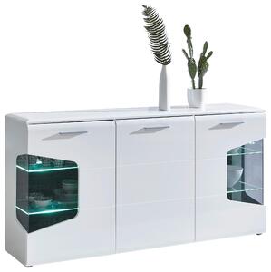 ŠIROKÁ KOMODA, bílá, barvy dubu, vysoce lesklá bílá, 180/89/41 cm Hom`in - Široké komody