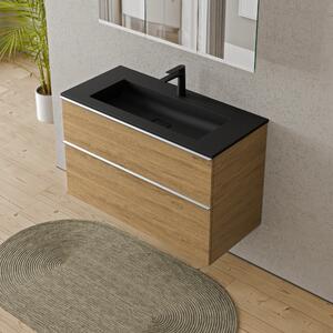 Base cabinet LAVOA 100cm with mineral cast washbasin BRUXELLES - colour selectable