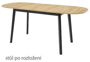 Jídelní stůl KLEBO S | 150x80 cm | rozkládací | černé dřevěné nohy | VÝBĚR DEKORU DESKY