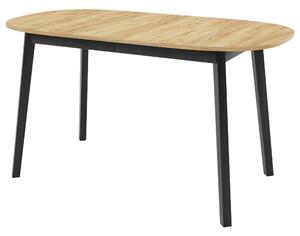Jídelní stůl KLEBO S | 150x80 cm | rozkládací | černé dřevěné nohy | VÝBĚR DEKORU DESKY