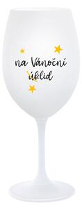 NA VÁNOČNÍ ÚKLID - bílá sklenice na víno 350 ml