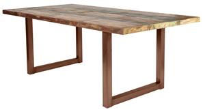 Jídelní stůl masiv recyklované dřevo Nero 160x85 hnědé kovové nohy