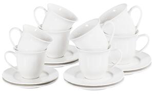 Sada 8 šálků s podšálky ELDERBERRY Porcelán Bílá