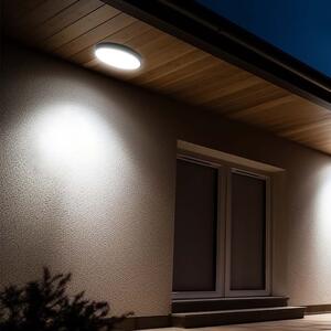 LED Solution Černé přisazené LED svítidlo kulaté 295mm 18W IP44 s pohybovým MW čidlem a DO 76691