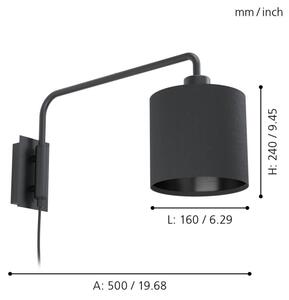 Eglo 99348 - Nástěnné svítidlo STAITI 1xE27/40W/230V