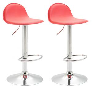 2 ks / set barová židle Lana V2 syntetická kůže, červená