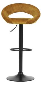 Židle barová žlutá sametová látka AUB-822 YEL4