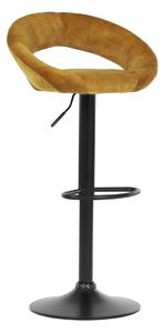 Židle barová žlutá sametová látka AUB-822 YEL4