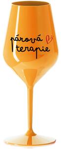 PÁROVÁ TERAPIE - oranžová nerozbitná sklenice na víno 470 ml