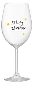 TEKUTÝ DÁREČEK - čirá sklenice na víno 350 ml