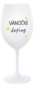 VÁNOČNÍ DOPING - bílá sklenice na víno 350 ml