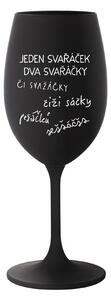 SVAŘÁČEK - černá sklenice na víno 350 ml
