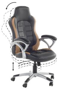 Kancelářská židle černá/světle hnědá PRINCE