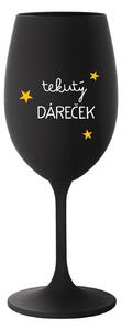 TEKUTÝ DÁREČEK - černá sklenice na víno 350 ml