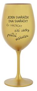SVAŘÁČEK - zlatá sklenice na víno 350 ml