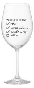VÁNOČNÍ TODO LIST - čirá sklenice na víno 350 ml