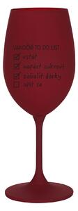 VÁNOČNÍ TODO LIST - bordo sklenice na víno 350 ml