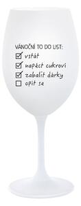 VÁNOČNÍ TODO LIST - bílá sklenice na víno 350 ml
