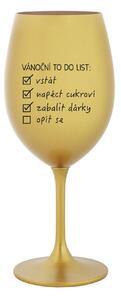 VÁNOČNÍ TODO LIST - zlatá sklenice na víno 350 ml