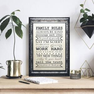 Obraz na zeď - Family Rules (v anglickém jazyce)
