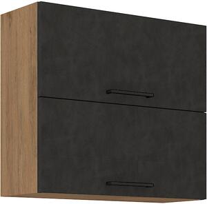 STL 80 cm skříňka horní dvoudveřová (otevírání nahoru) VIGO Barevné provedení kuchyně VIGO: Dub Lancelot / Bílý lesk +280Kč