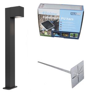 Industriální zahradní stojací lampa tmavě šedá 65 cm IP44 - Baleno
