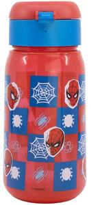 Plastová láhev na pití s brčkem a víčkem Spiderman - 510 ml