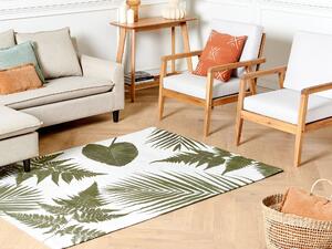 Bavlněný koberec 140 x 200 cm zelený/bílý BARZAH