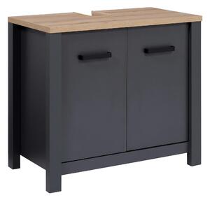 SKŘÍŇKA POD UMYVADLO, antracitová, antracitová, 70/63/40 cm home24 - Koupelnové série, Online Only