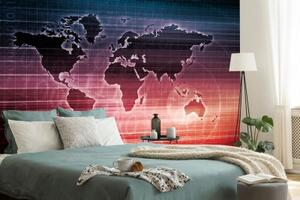 Tapeta mapa světa se zajímavým pozadím - 150x100 cm