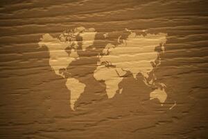 Tapeta hnědá mapa světa - 300x200 cm