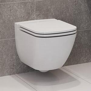 Cersanit Caspia wc mísa se sedátkem s pomalým sklápěním závěsná bez splachovacího kruhu bílá K701-103