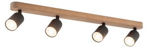 Bodové svítidlo TOP WOOD 4xGU10/10W/230V černá/dřevo