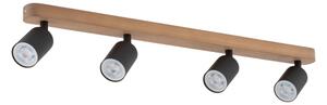 Bodové svítidlo TOP WOOD 4xGU10/10W/230V černá/dřevo