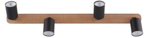 Bodové svítidlo TOP WOOD 4xGU10/10W/230V černá/dřevo