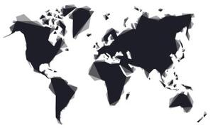 Tapeta abstraktní mapa světa v černobílém provedení - 150x100 cm
