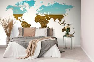Tapeta mapa světa na bílém pozadí - 150x100 cm