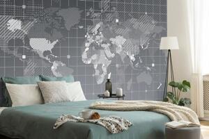 Tapeta šrafovaná mapa světa - 300x200 cm