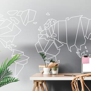 Samolepící tapeta stylizovaná mapa světa v černobílém - 225x150 cm
