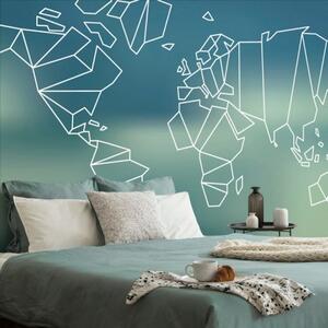 Tapeta stylizovaná mapa světa - 300x200 cm