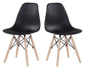 4 kusová sada moderních jídelních židlí ve 4 barvách - černá
