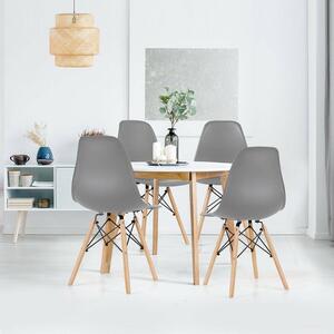 4 kusová sada moderních jídelních židlí ve 4 barvách - šedá