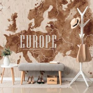 Tapeta retro mapa Evropy - 300x200 cm