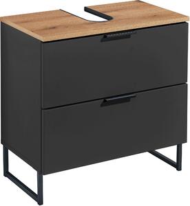 SKŘÍŇKA POD UMYVADLO, šedá, černá, barvy dubu, 60/60/35 cm home24 - Koupelnové série, Online Only