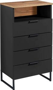MIDI SKŘÍŇKA, černá, barvy dubu, 50/91/32 cm home24 - Koupelnové série, Online Only