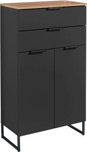MIDI SKŘÍŇKA, černá, barvy dubu, 60/106/32 cm home24 - Koupelnové série, Online Only