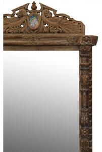 Zrcadlo ve starém rámu z teakového dřeva, ručně vyřezávaném, 100x14x177cm