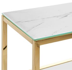 Konzolový stolek s mramorovým efektem bílý / zlatý AZUSA
